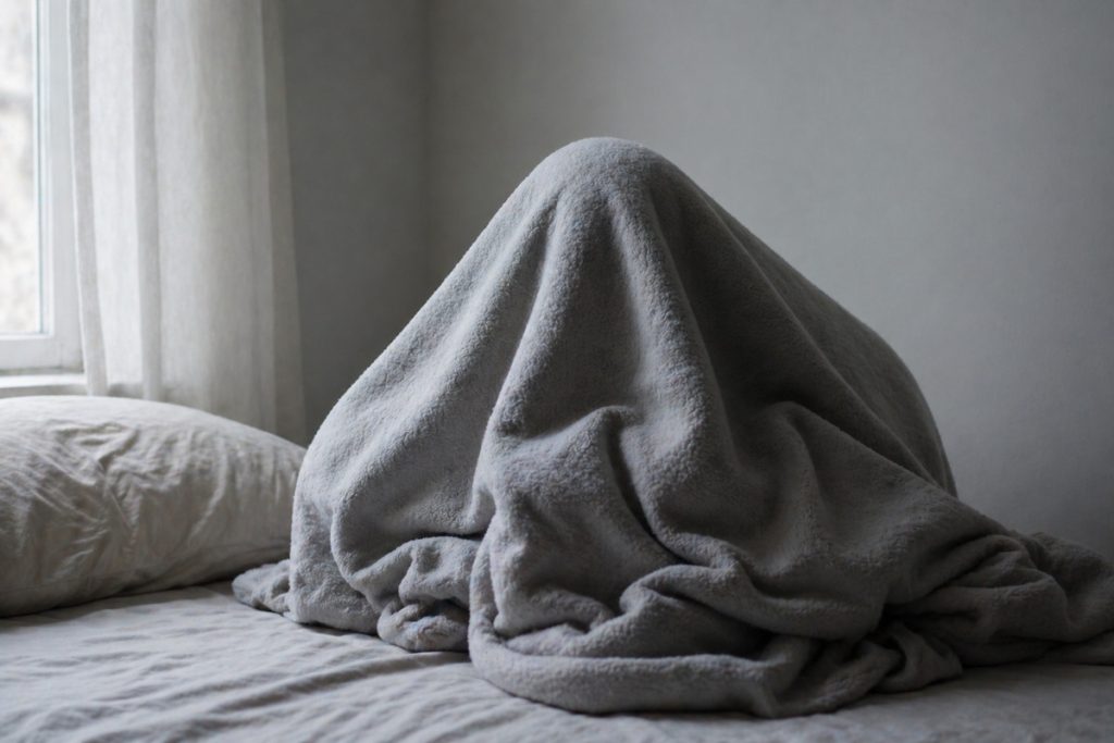 crochet for overwhelm hiding under blanket quiet escape