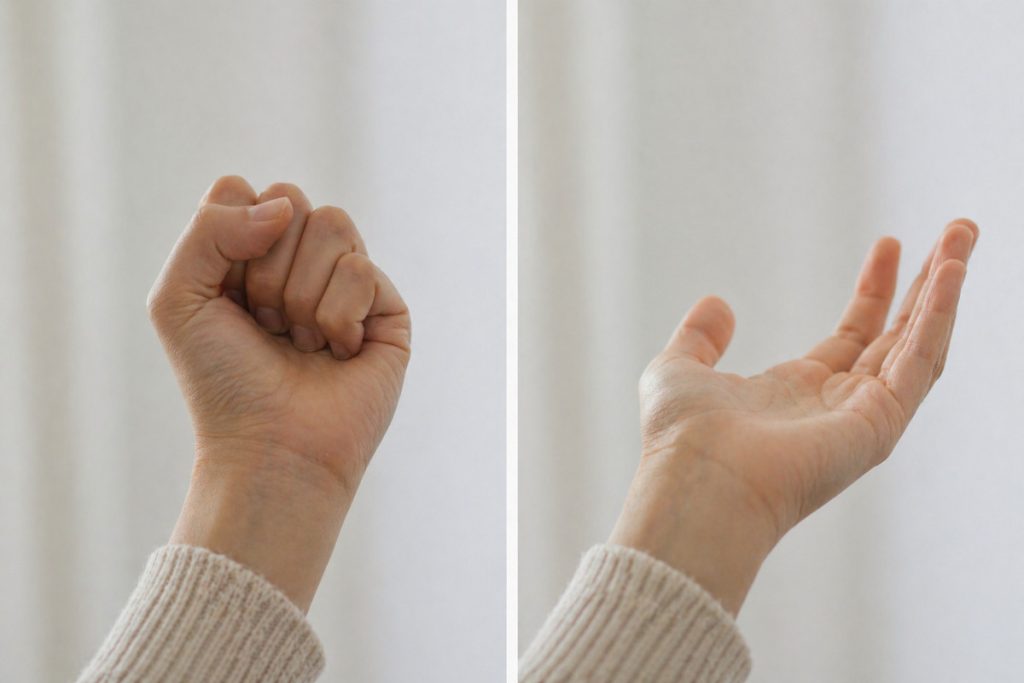 crochet for overwhelm hand relaxing from tension to calm